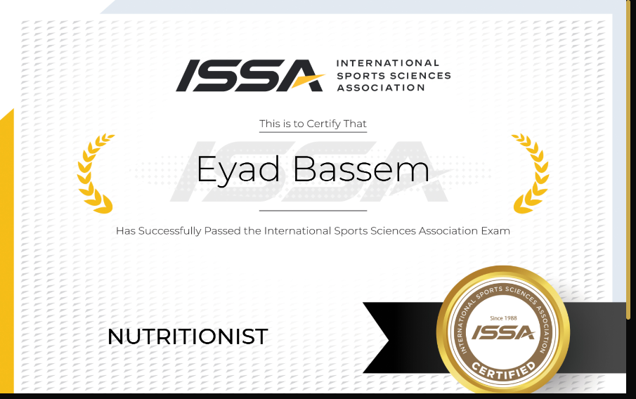 ISSA Nutritionist certificate