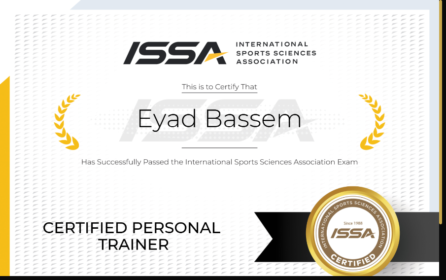 ISSA Certified Personal Trainer certificate