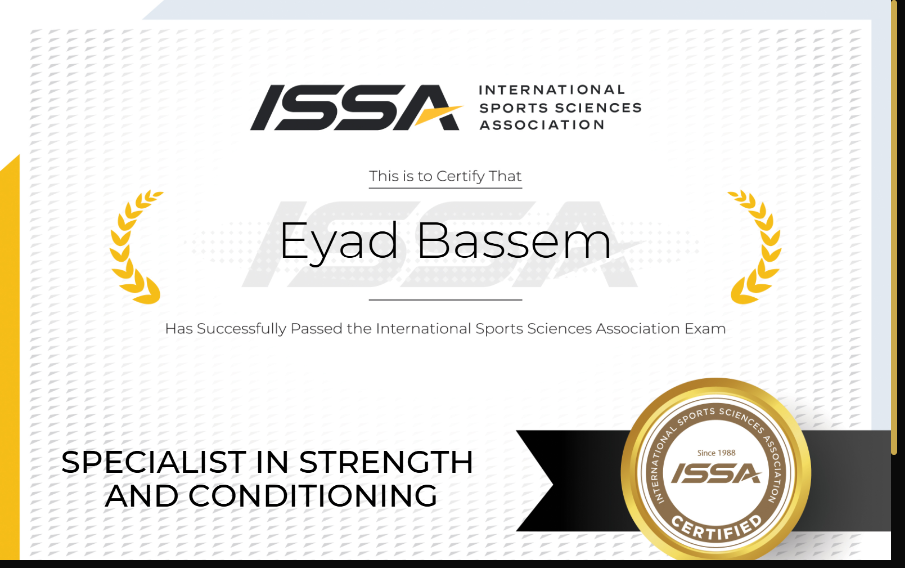 ISSA Specialist in Strength and Conditioning certificate